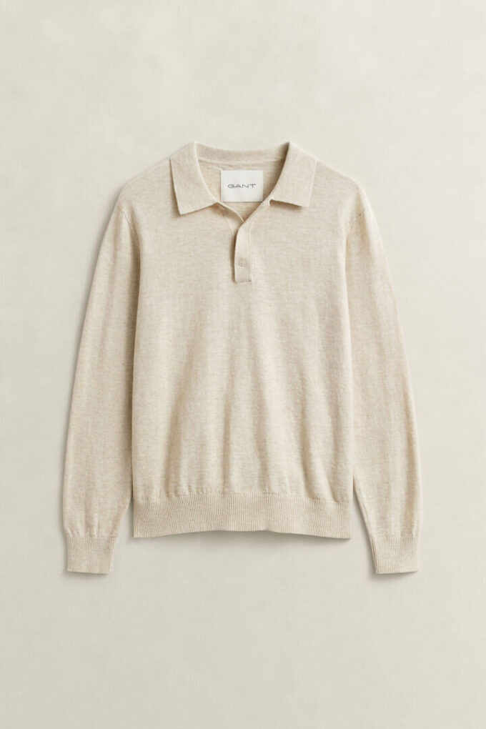 Sweter polo z mieszanki bawełny slub