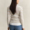 Sweter w paski z dzianiny typu cable knit z okrągłym dekoltem
