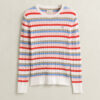 Sweter w paski z dzianiny typu cable knit z okrągłym dekoltem