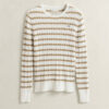 Sweter w paski z dzianiny typu cable knit z okrągłym dekoltem