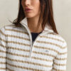 Sweter w paski z dzianiny typu cable knit z półzamkiem