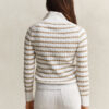 Sweter w paski z dzianiny typu cable knit z półzamkiem