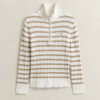 Sweter w paski z dzianiny typu cable knit z półzamkiem