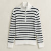 Sweter w paski z dzianiny typu cable knit z półzamkiem