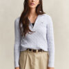 Sweter z dzianiny typu cable knit z półzamkiem