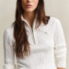 Sweter z dzianiny typu cable knit z półzamkiem