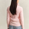 Sweter z dzianiny typu cable knit z półzamkiem