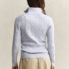 Sweter z dzianiny typu cable knit z półzamkiem