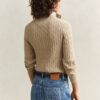 Sweter z dzianiny typu cable knit z półzamkiem