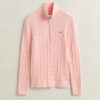 Sweter z dzianiny typu cable knit z półzamkiem