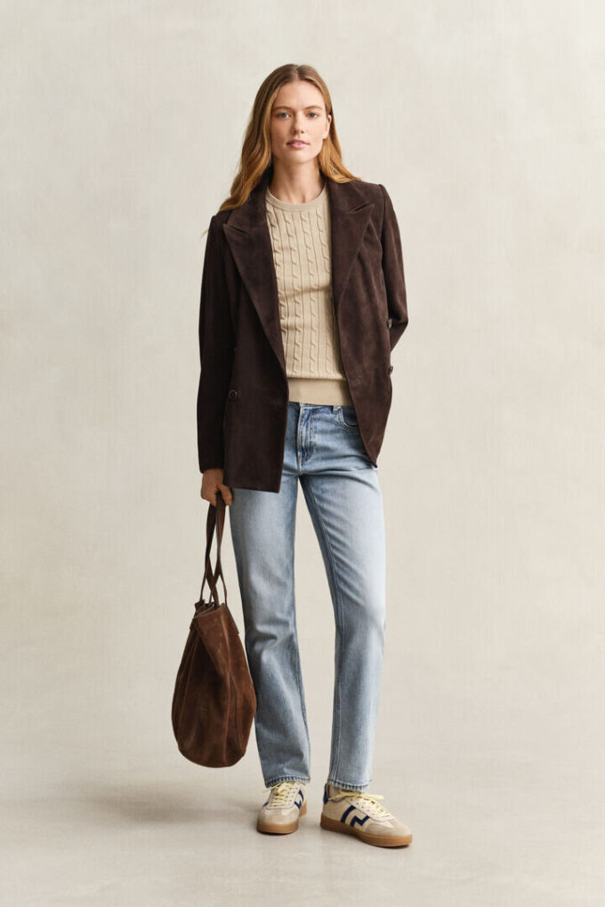 Sweter z krótkim rękawem w stylu szortów o splocie warkoczowym