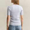 Sweter z krótkim rękawem w stylu szortów o splocie warkoczowym