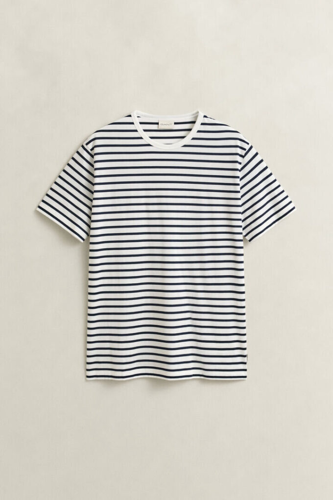 T-shirt w paski z bawełny Pima