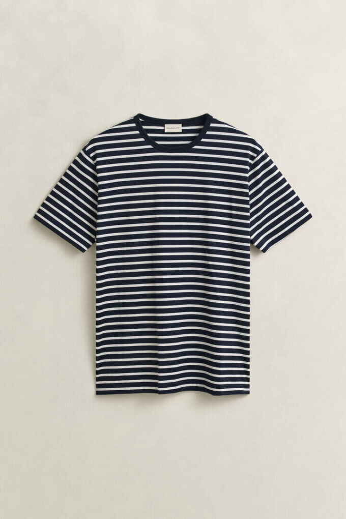 T-shirt w paski z bawełny Pima