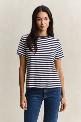 T-shirt w paski z herbem