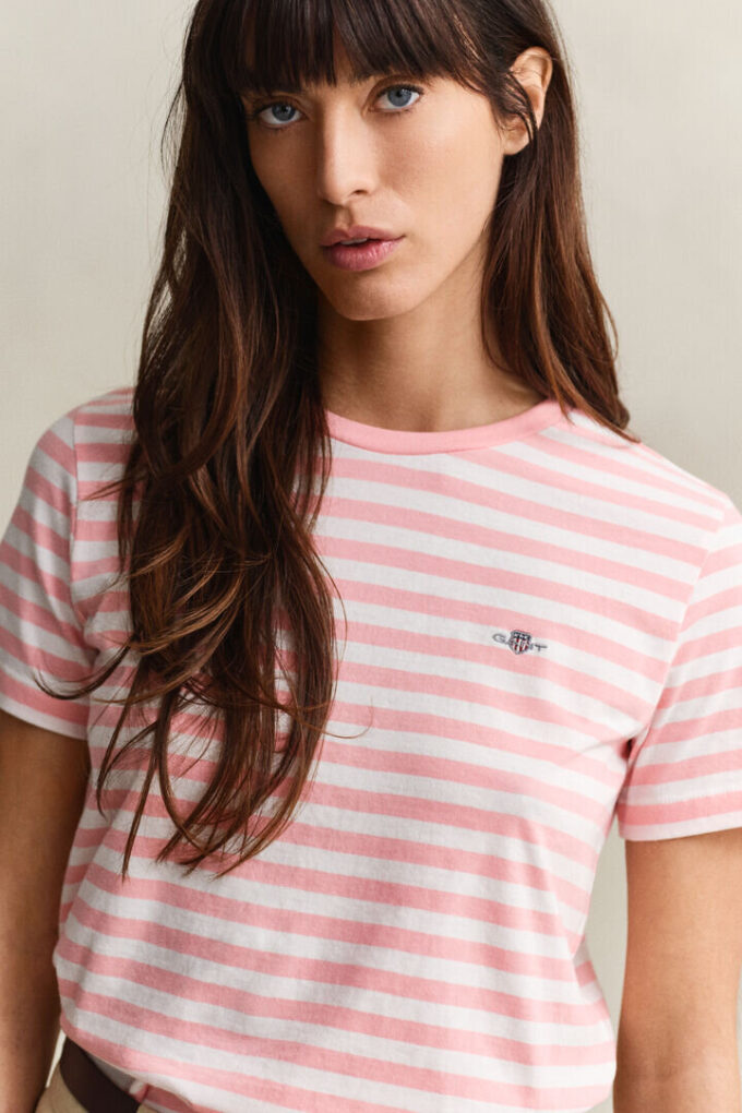 T-shirt w paski z herbem