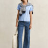 T-shirt z dekoltem w serek i herbem