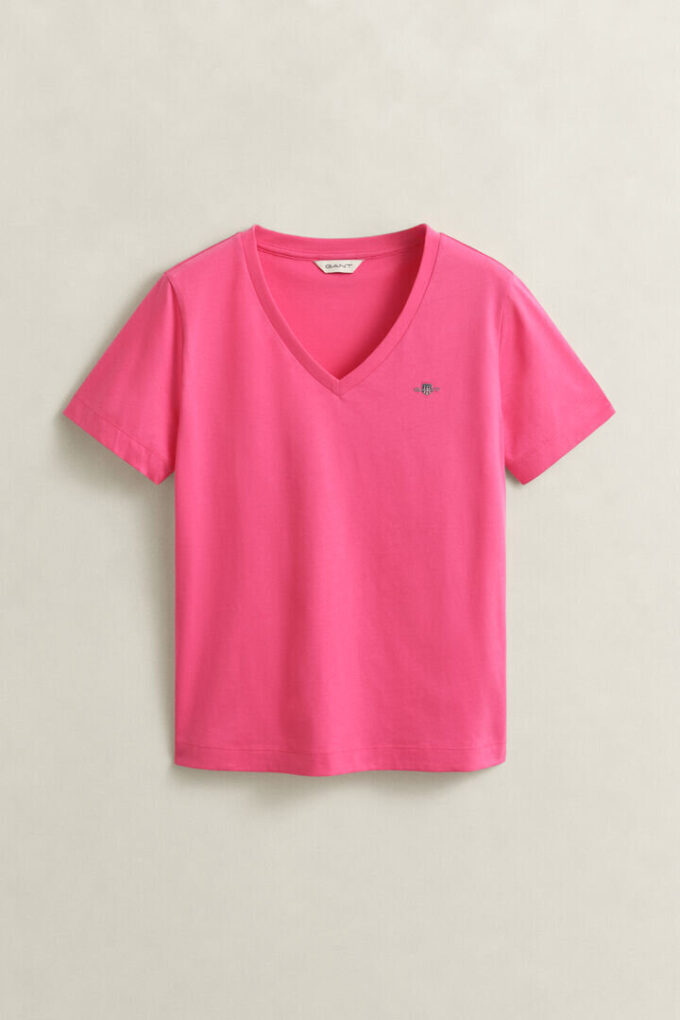 T-shirt z dekoltem w serek i herbem