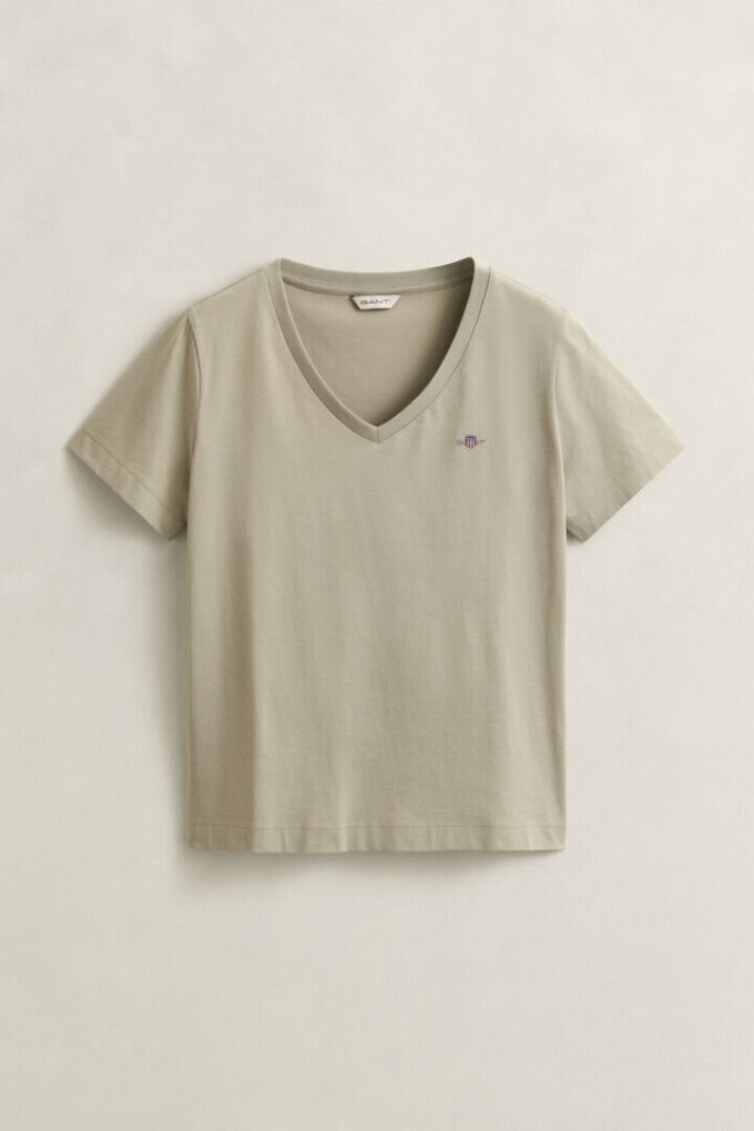 T-shirt z dekoltem w serek i herbem