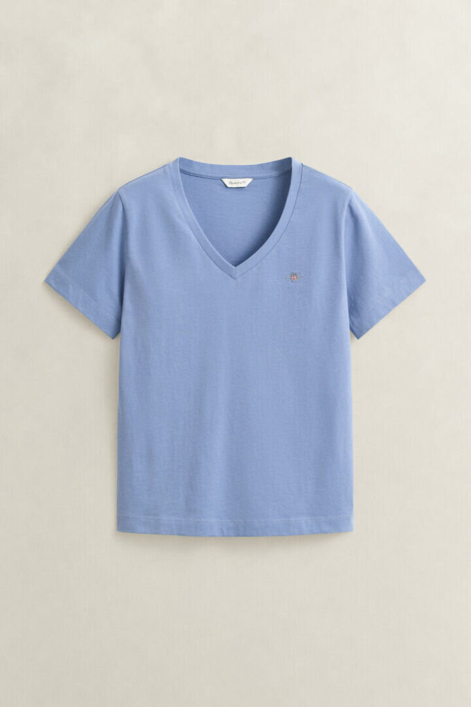 T-shirt z dekoltem w serek i herbem