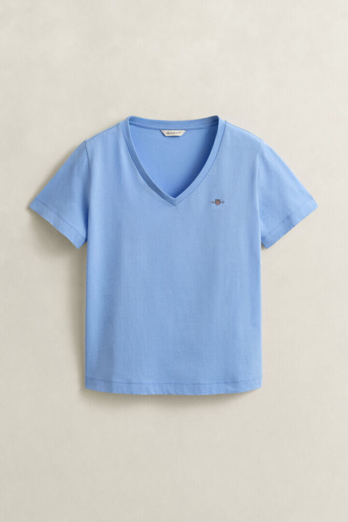 T-shirt z dekoltem w serek i herbem
