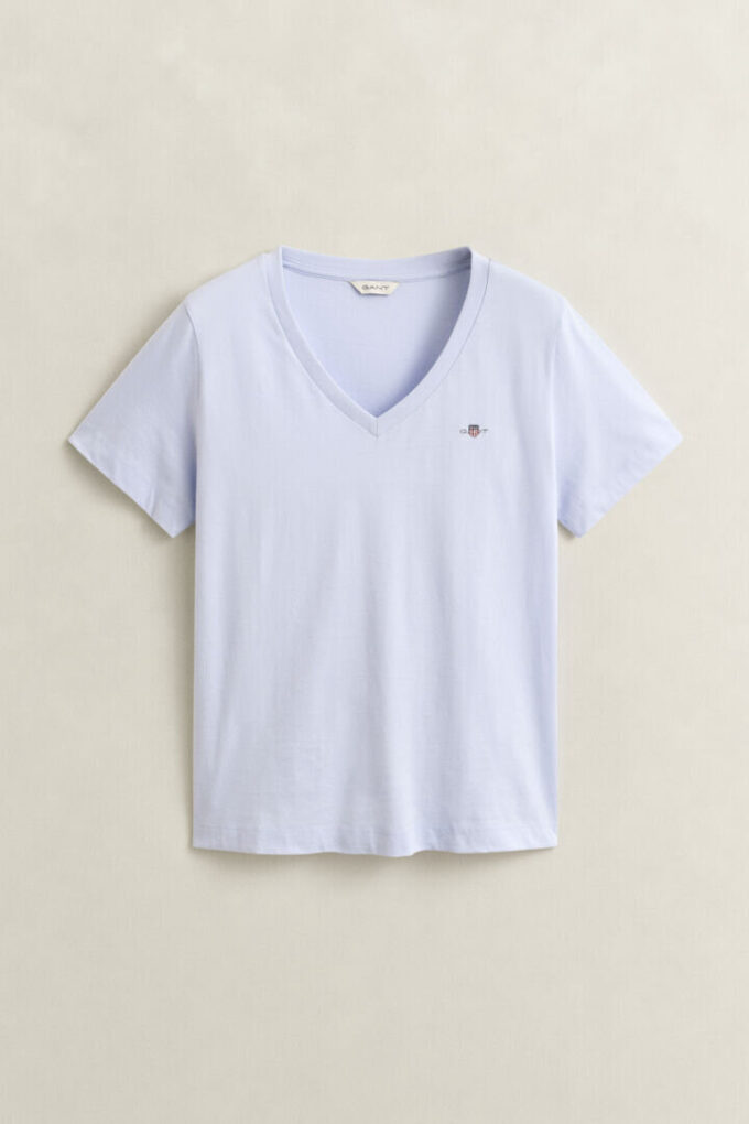 T-shirt z dekoltem w serek i herbem