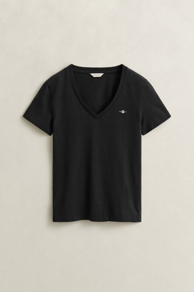 T-shirt z dekoltem w serek i herbem