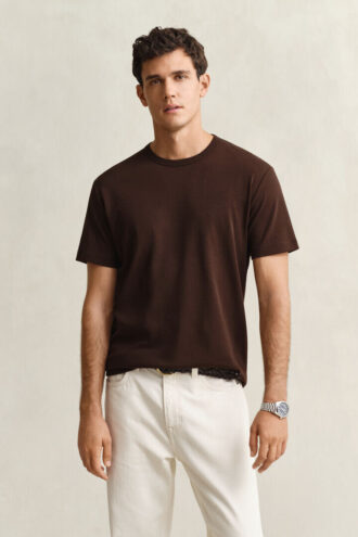 T-shirt z dzianiny interlock