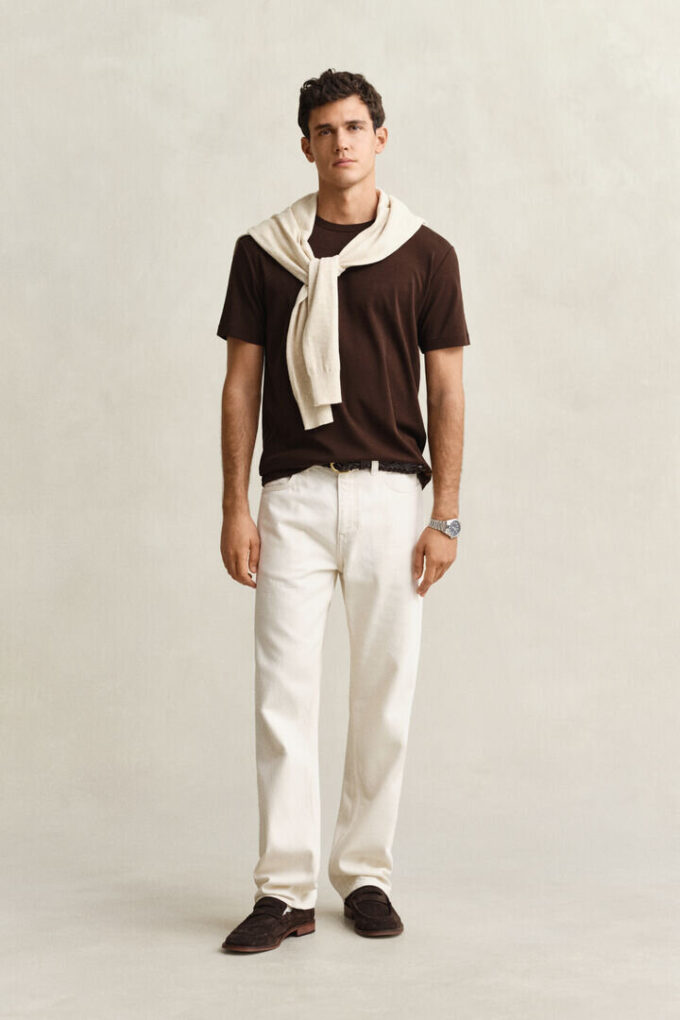 T-shirt z dzianiny interlock
