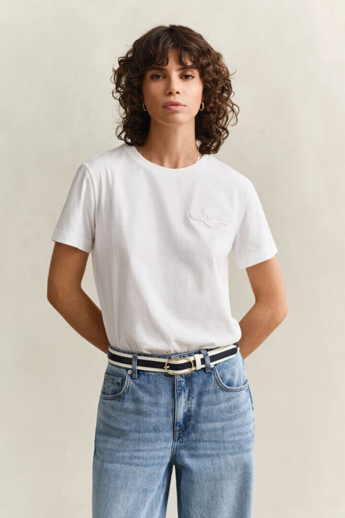T-shirt z logo w tym samym odcieniu