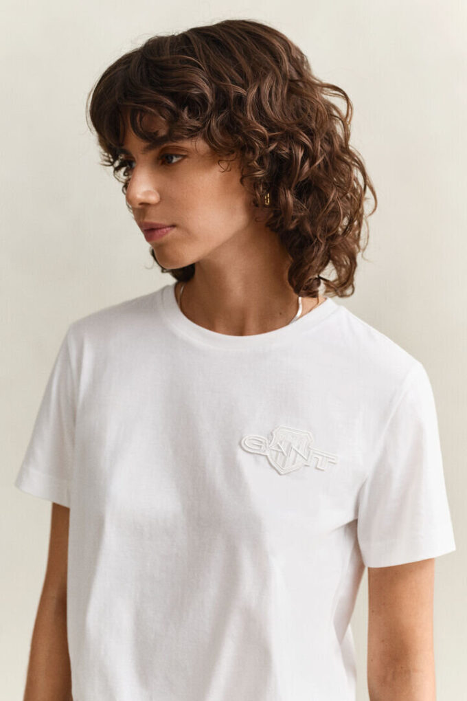 T-shirt z logo w tym samym odcieniu
