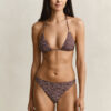 Wzorzysty, wyściełany stanik bikini w kształcie trójkąta