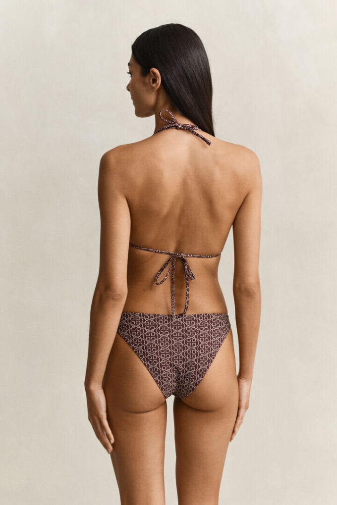 Wzorzysty, wyściełany stanik bikini w kształcie trójkąta